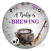 Schön Baby Ist Brauen Kreis Babydusche Hintergrund